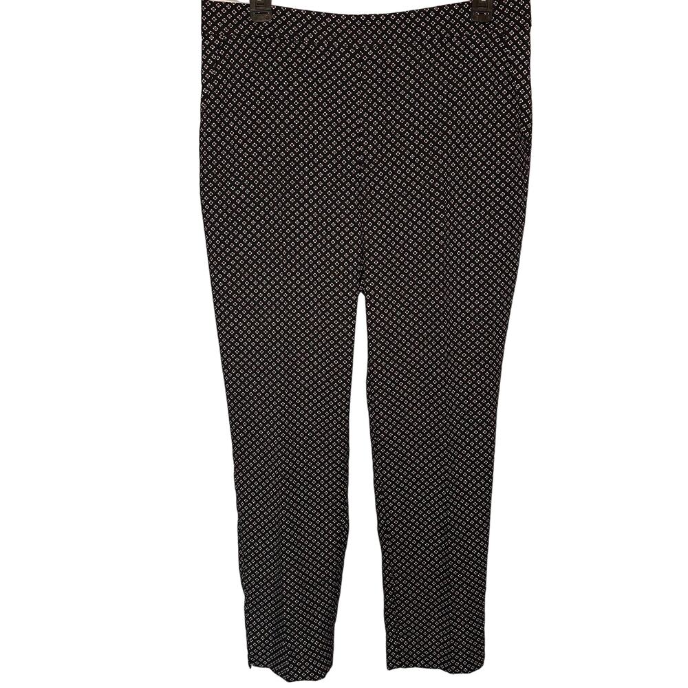 Banana Republic Black Geometric Print Hayden Dress Ankle Pant Size 8‎